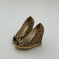 Gucci Monogram Horsebit Wedges (38)