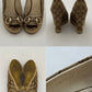 Gucci Monogram Horsebit Wedges (38)