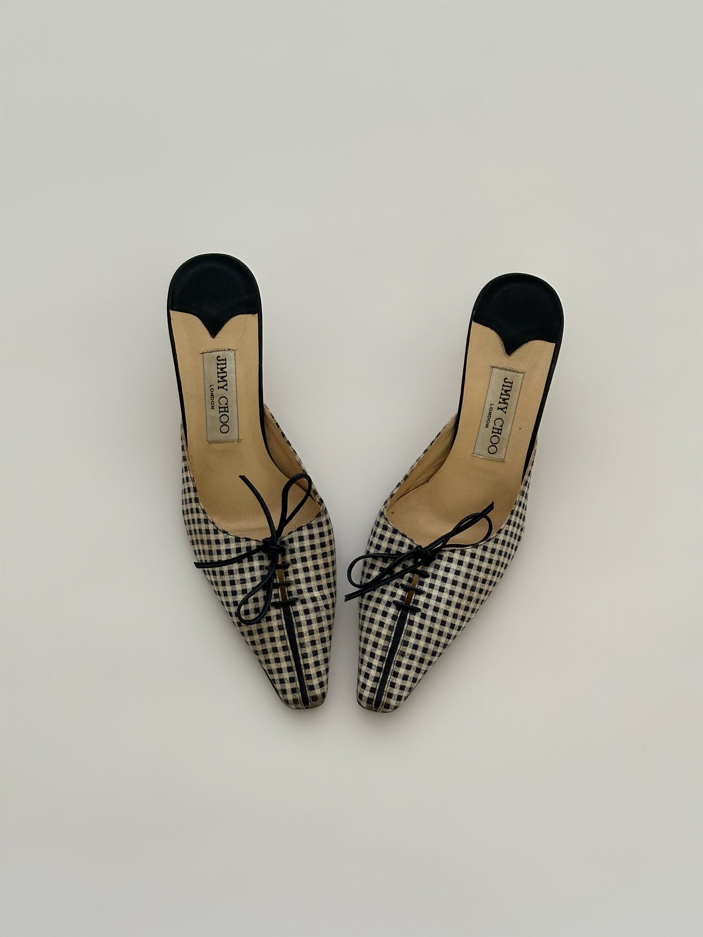 Jimmy Choo Checked Kitten Heels (38)