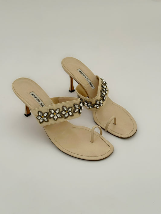 Manolo Blahnik Flower Mules (40,5)
