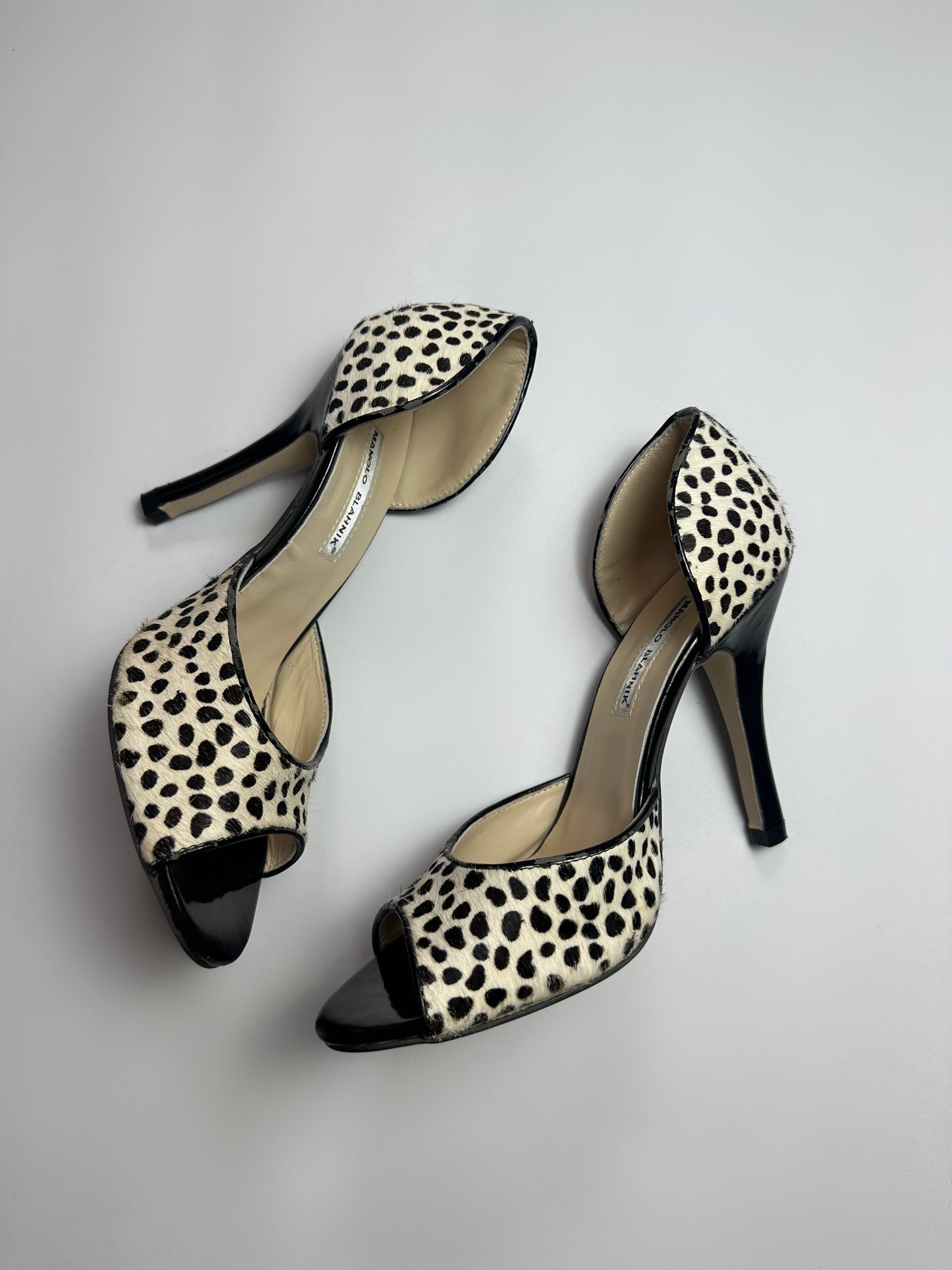 Manolo Blahnik Pony Hair Animal Print Heels (40)