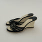 Vintage Chanel Camellia Wedge Sandals (38)