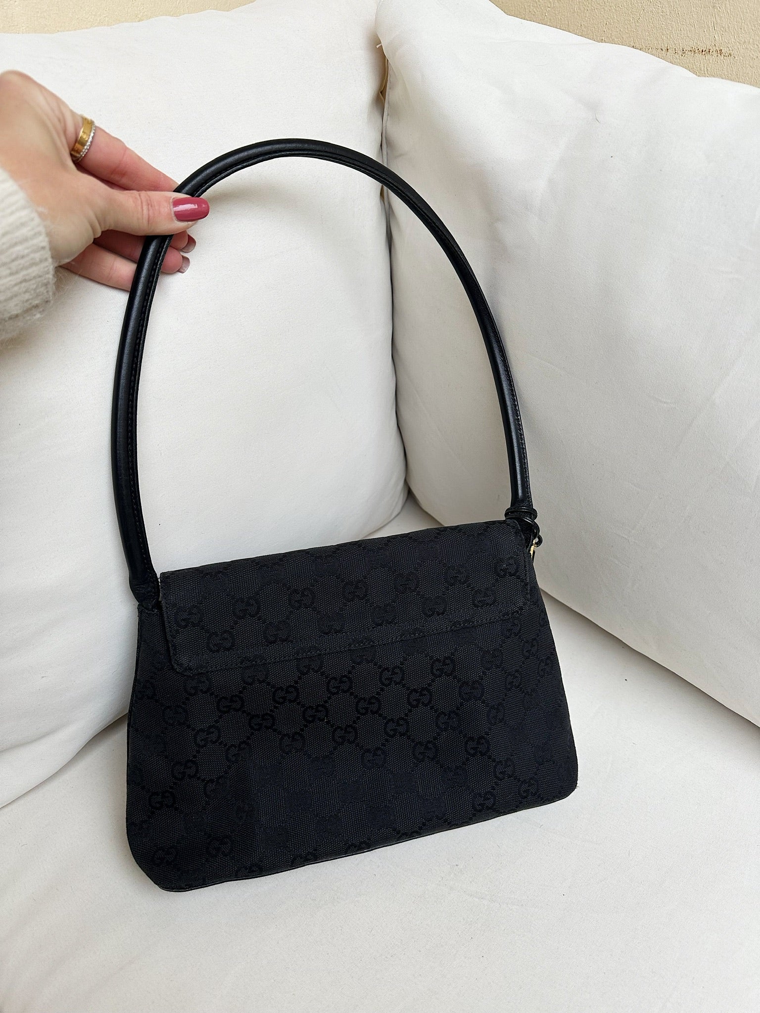 Gucci black best sale monogram tote