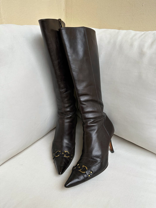 Vintage Dior Leather Boots (37) with Dustbag